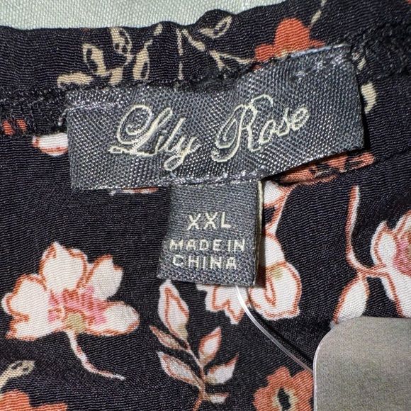Lily Rose Floral Black Dress. Square-Rugged neckline. Size XXL. NWT - Picture 12 of 15